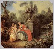 Nicolas Lancret Lady Gentleman with two Girls and Servant oil painting picture wholesale